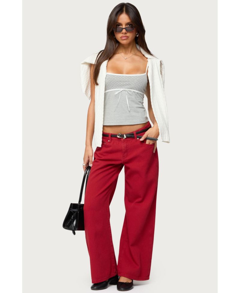 Women's Rhoda Contrast Polka Dot Tank Top
