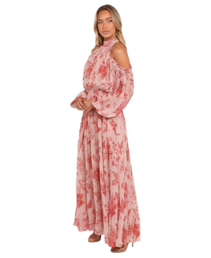 Women's Hilary Pleated Maxi Dress - Red Floral
