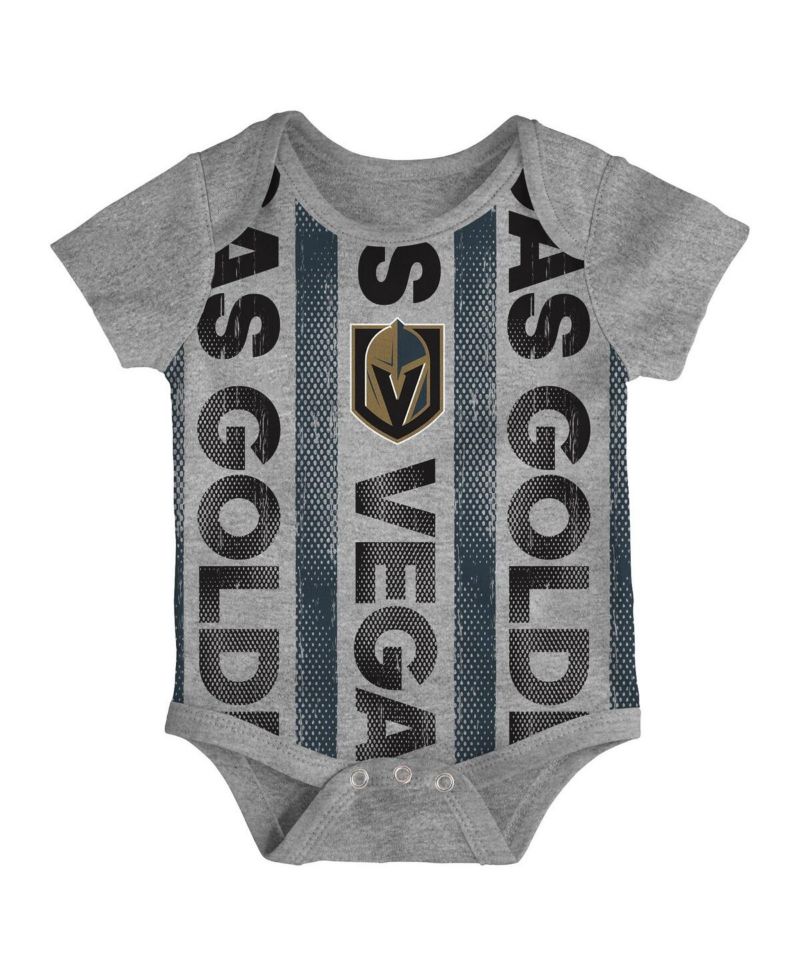 Baby Boys and Girls 3-Pack Vegas Golden Knights Loyal Buddies Bodysuit Set
