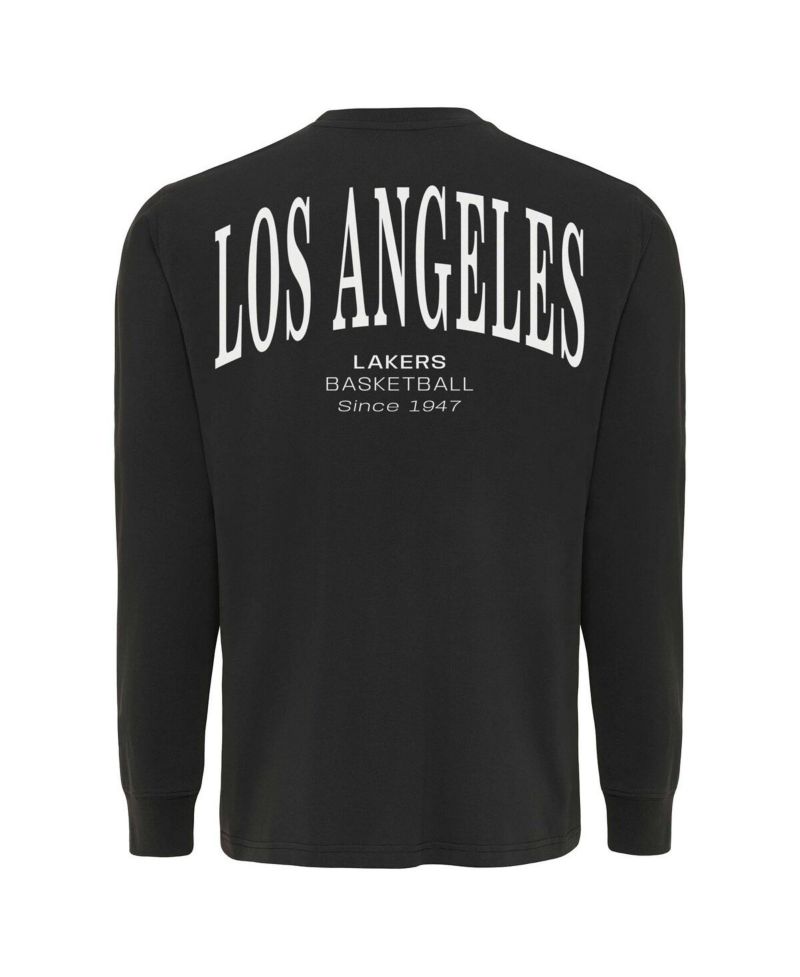 Men's and Women's Adult Anthracite Los Angeles Lakers Athletic Club Collection Sherwood Relaxed Fit Premium Long-Sleeve T-Shirt
