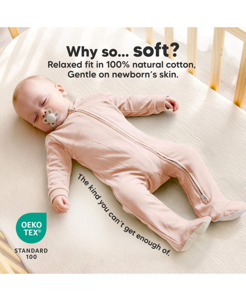 Soothe Sleep N' Play Footed Pajama, 2-Pack Cotton Baby Sleepers 0-9 Months, Soft Newborn Sleepers with Mitten Cuffs