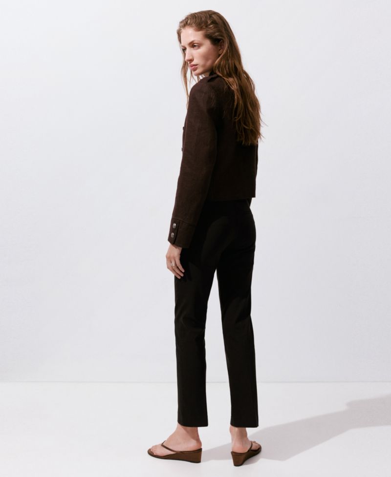 Women's Mid-Rise Straight-Cut Crop Pants