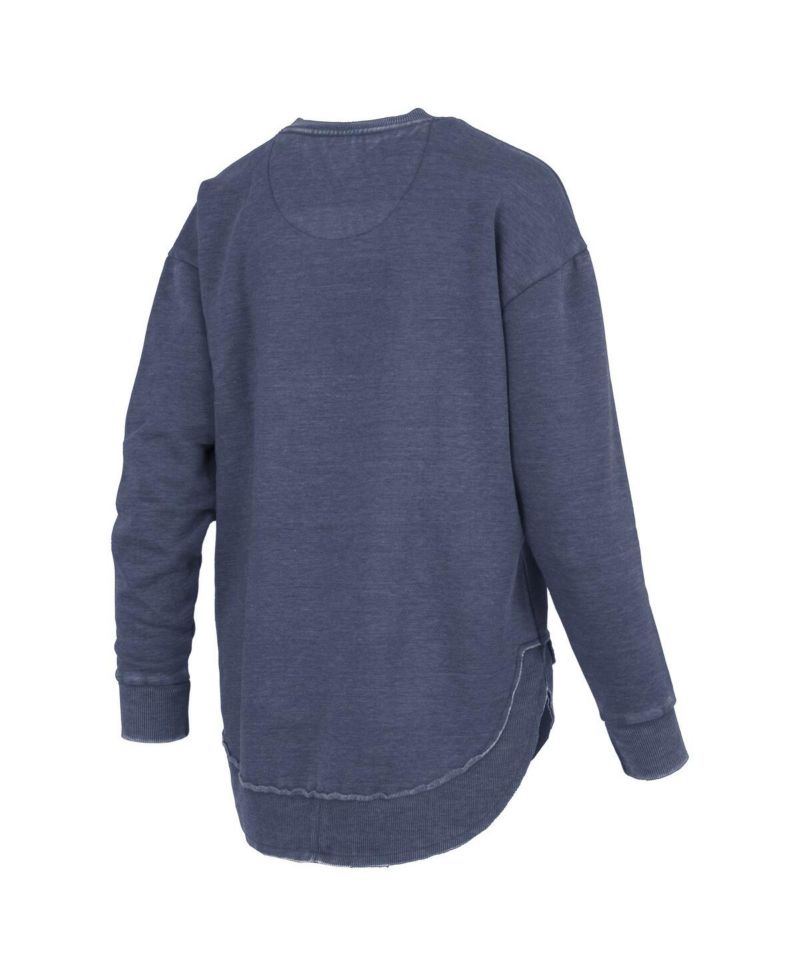 Women's Navy Michigan Wolverines Westin Poncho V-Neck Pullover Sweatshirt