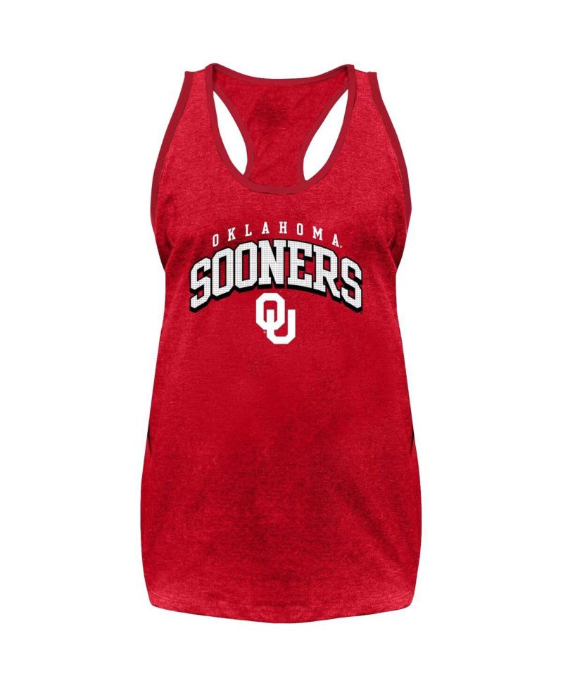 Women's Crimson Oklahoma Sooners Plus Size Arch Tank Top