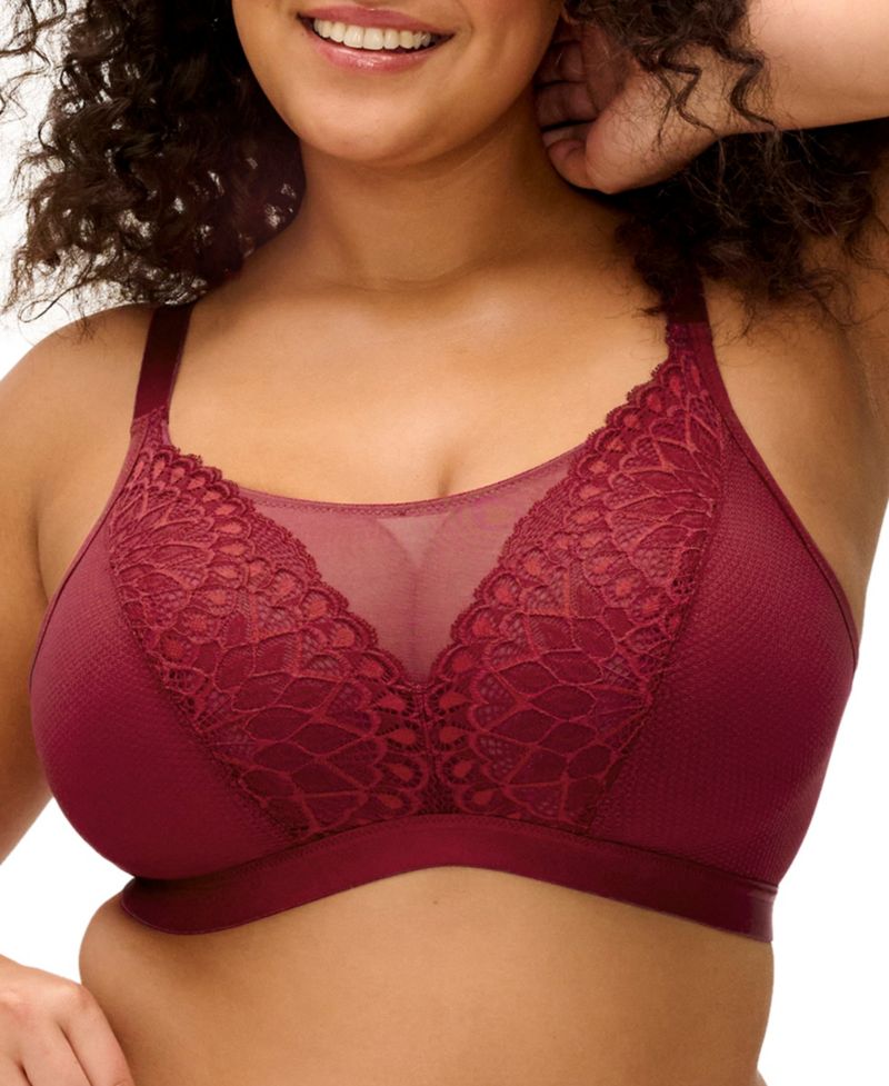 Plus Size Tiernie Wireless Unlined Lace Bralette, EL303317