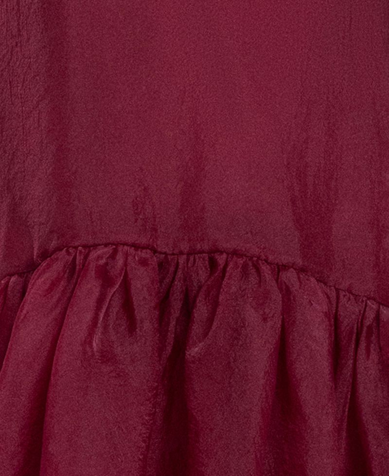 Women's Organza Mock Neck Ruffle Hem Dress