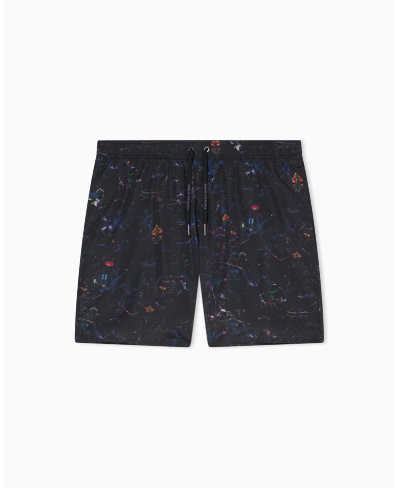 Men's Flower Print Swim Trunk