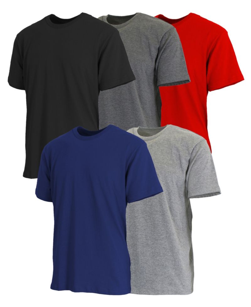 Men's Short Sleeve Crew Neck Tee-5 Pack