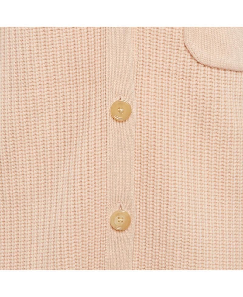 Women's Pastel Pink Cashmere Knit Button Front Cardigan