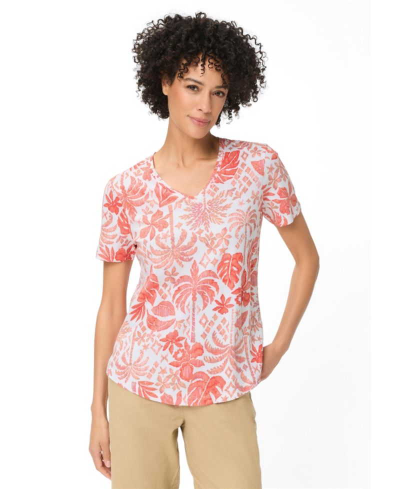 Women's Ornamental Botanic Print T-Shirt