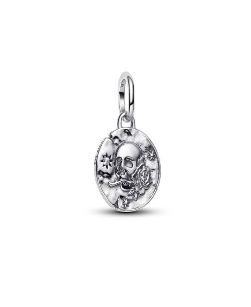 Cubic Zirconia Skull Medallion Charms
