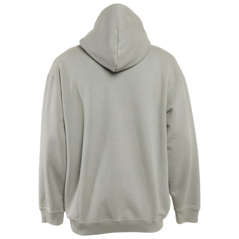 Men's Grey Logo Embroidered Cotton Hoodie