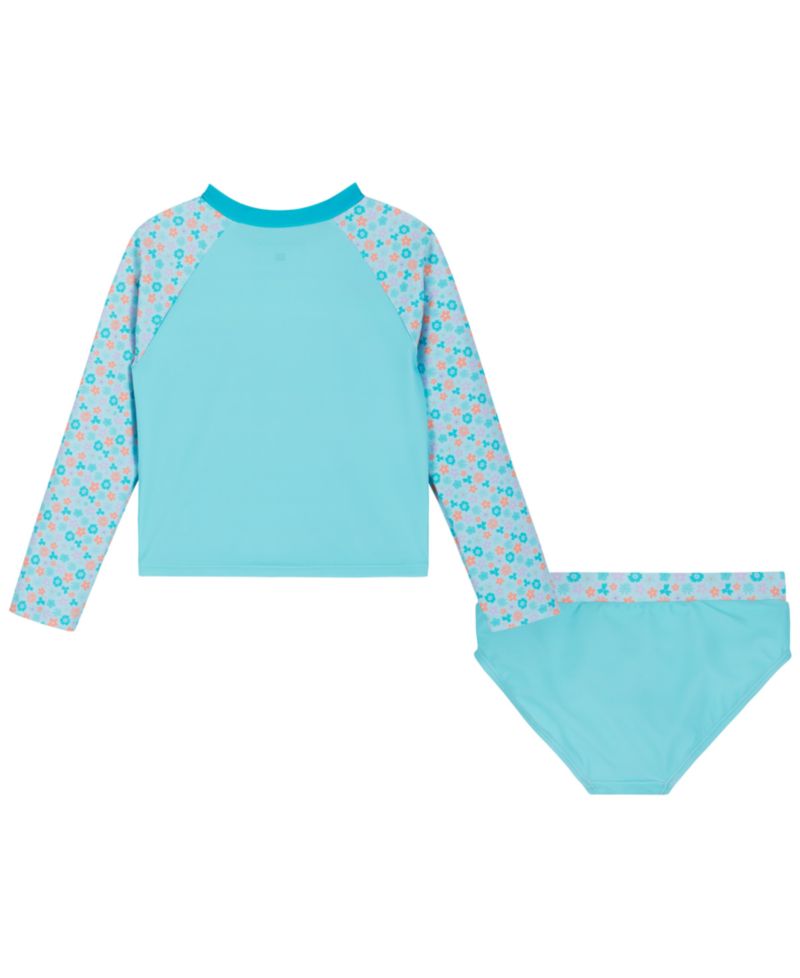 Girls' 2T-5 Long-Sleeve Rash Guard & Bottoms 2-Piece Set