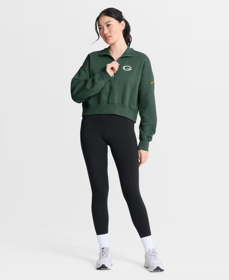 Women's Green Green Bay Packers Phoenix Fleece Quarter-Zip Sweatshirt