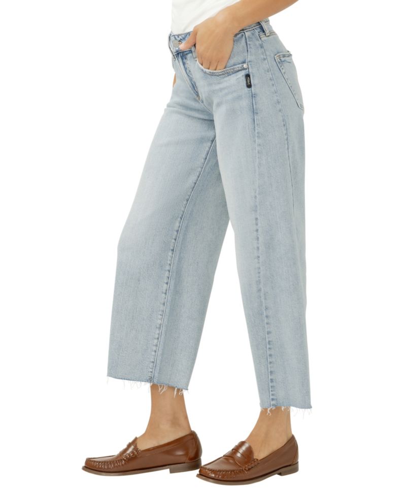 Women's Suki Mid-Rise Cropped Wide-Leg Jeans