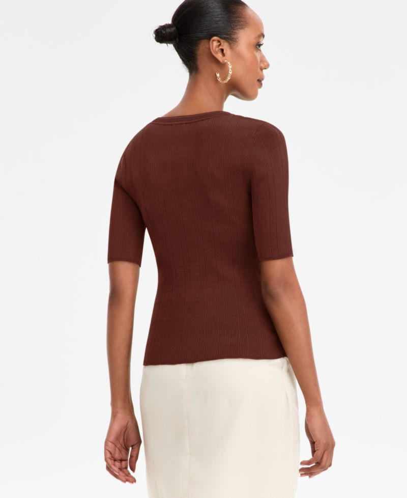 Women's Rib-Knit Crewneck Sweater