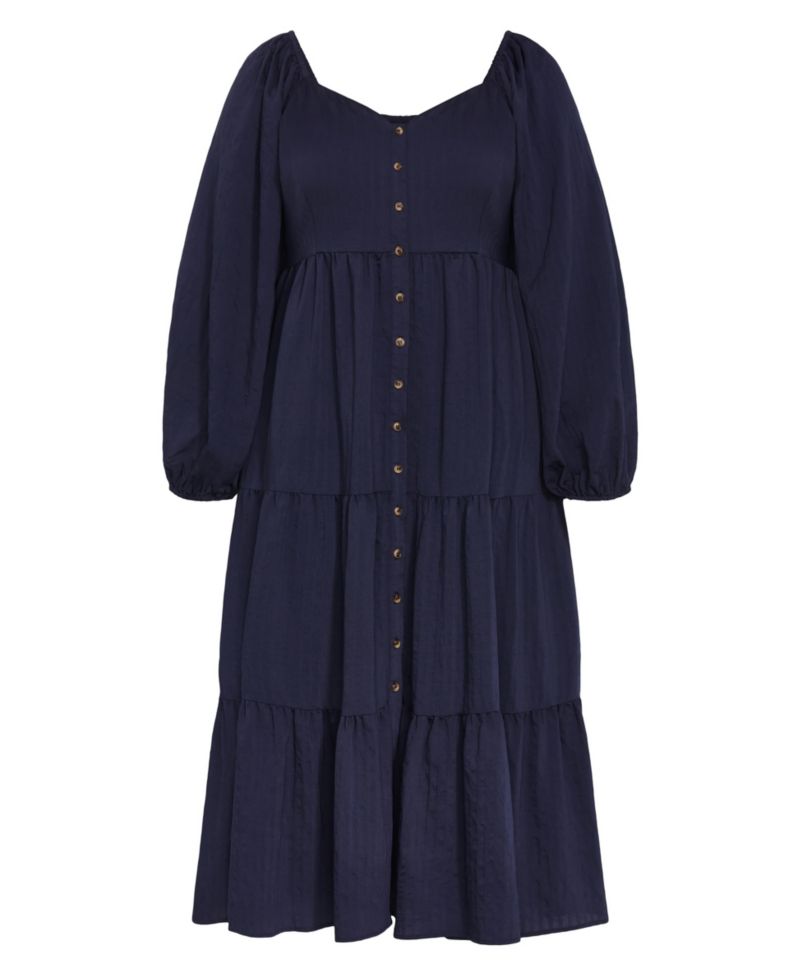 Plus Size Portia Long-Sleeve Tiered Maxi Dress