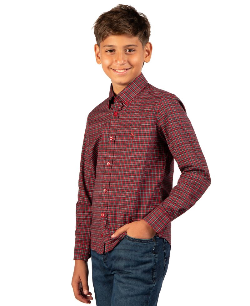 Boys' 4-20 Long-Sleeve Holiday Tartan Shirt