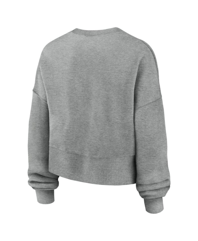 Women's Heather Gray Oregon Ducks Oversized Phoenix Arch Pullover Sweatshirt