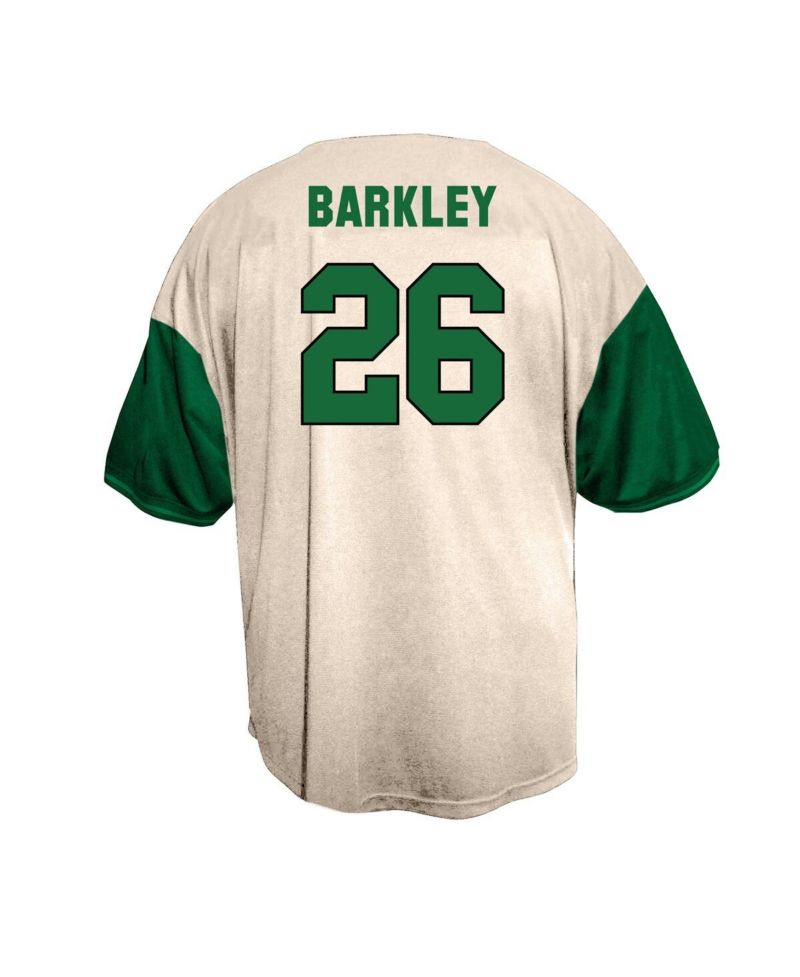Men's Saquon Barkley Cream Philadelphia Eagles Big & Tall Baseball Button-Up Shirt