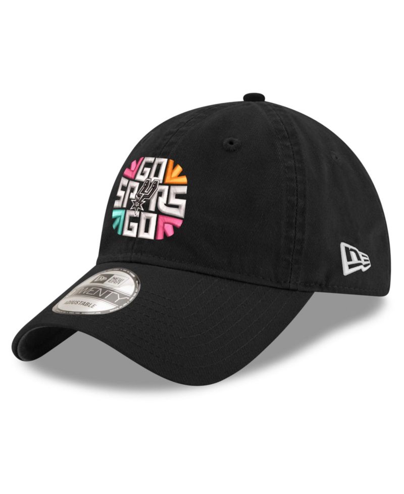 Men's Black San Antonio Spurs Slogan 9TWENTY Adjustable Hat