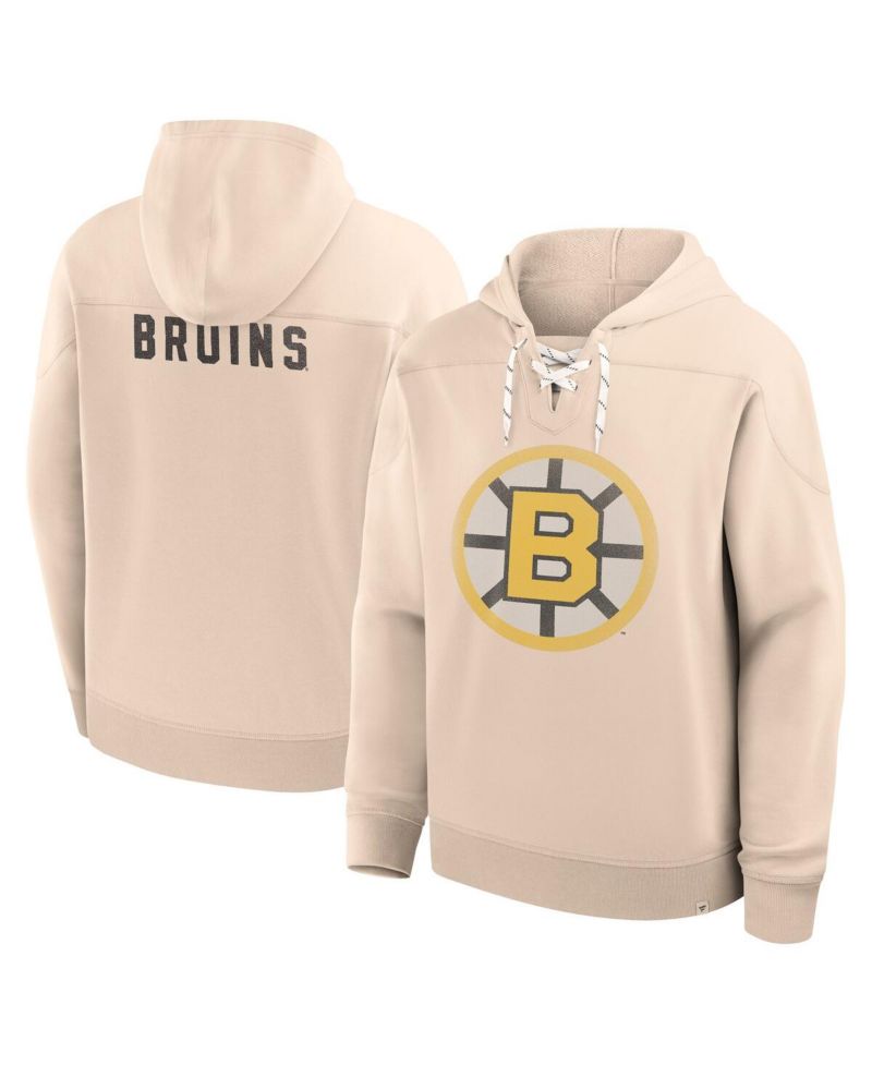 Men's Cream Boston Bruins Vintage Hoodie