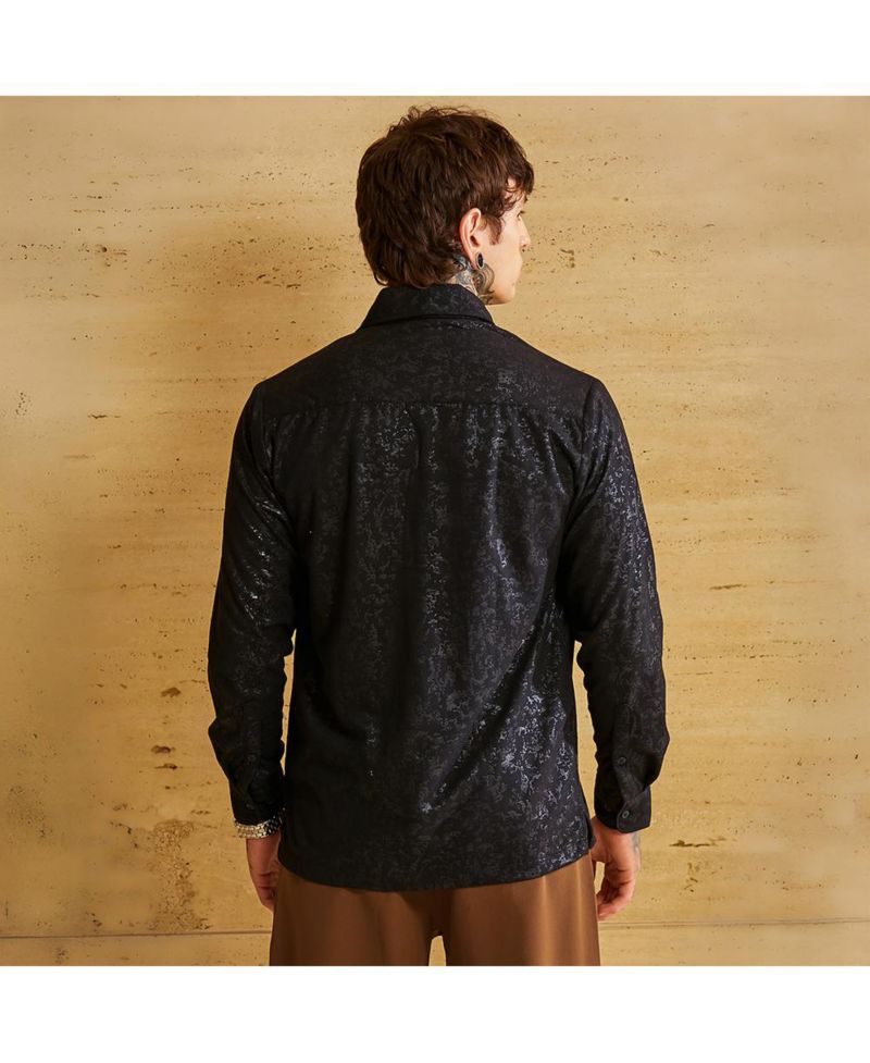 Men's Onyx Black Corroded-Tactile Shirt