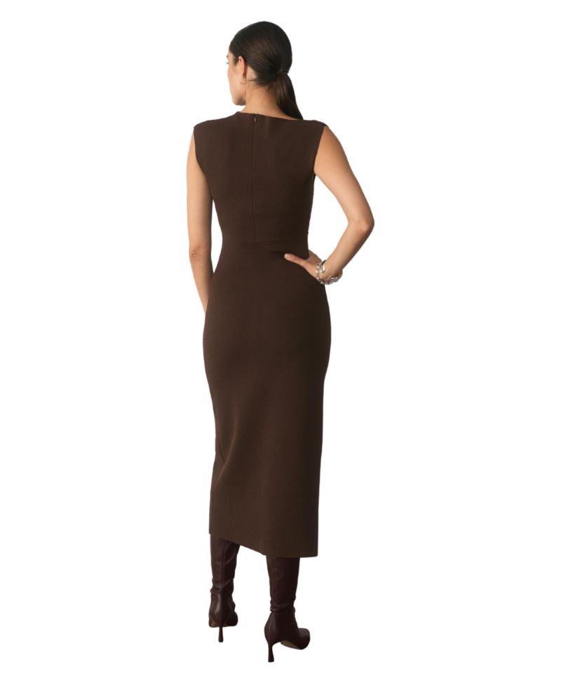 Women's Genova Cowl Neck Sleeveless Midi Knit Dress