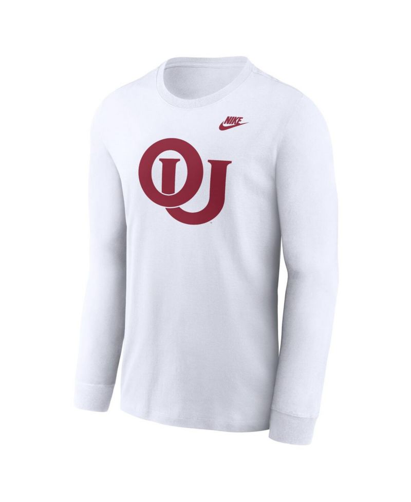 Men's White Oklahoma Sooners Legacy Primary Logo Long Sleeve T-Shirt