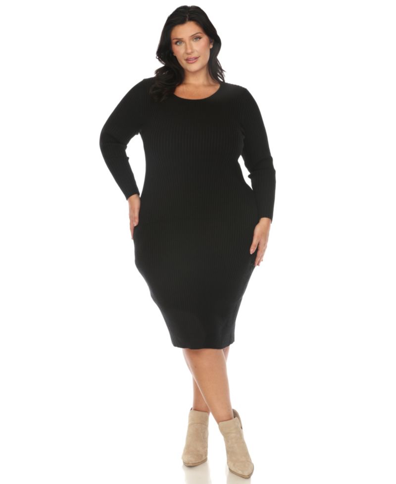 Plus Size Rib Midi Sweater Dress