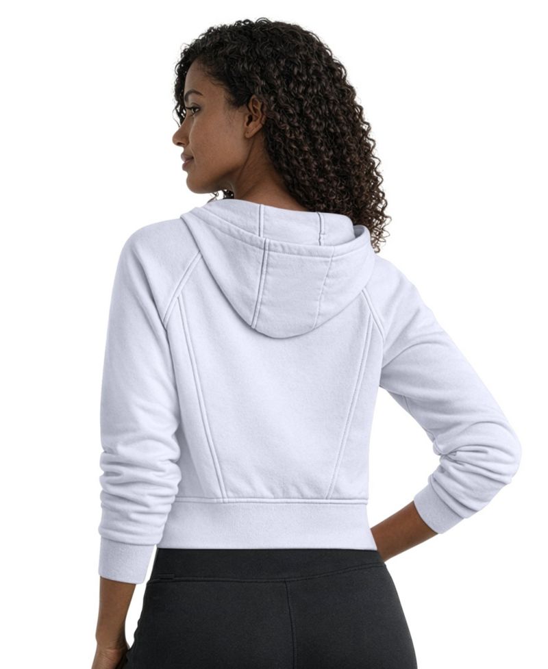 Women's Blue Chicago Bears Cropped Pastels Full-Zip Hoodie