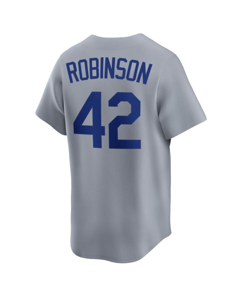 Men's Jackie Robinson Gray Brooklyn Dodgers Throwback Cooperstown Collection Limited Jersey