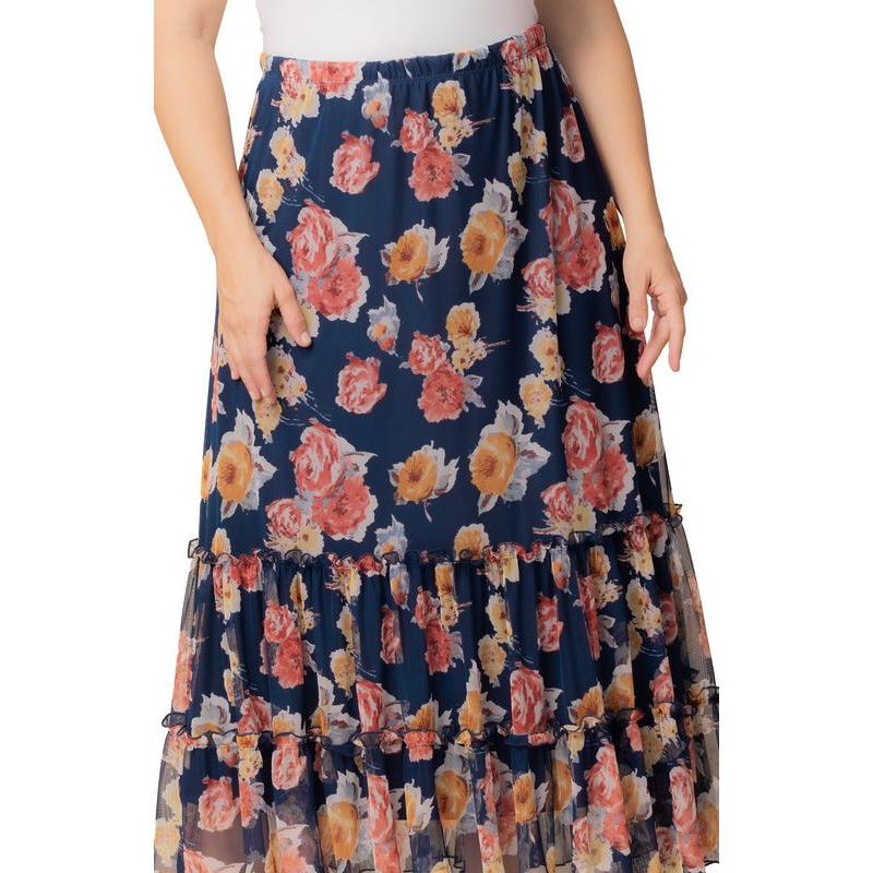 Plus Size Isla Tiered Mesh Maxi Skirt