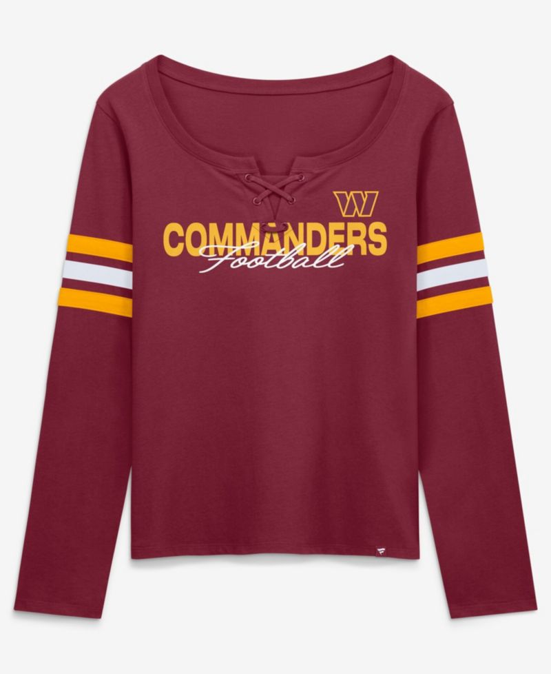 Women's Burgundy Washington Commanders Team First Coverage Scheme Lace-Up Long Sleeve T-Shirt