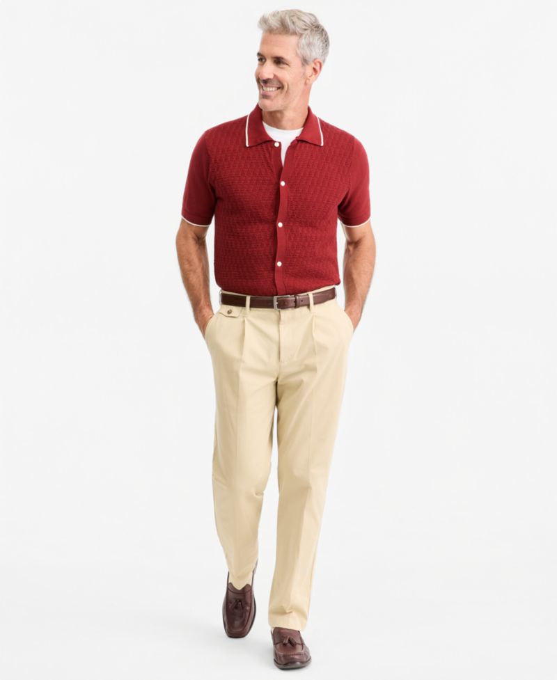 Men's Relaxed-Fit Pleated Chinos, Macy's Exclusive