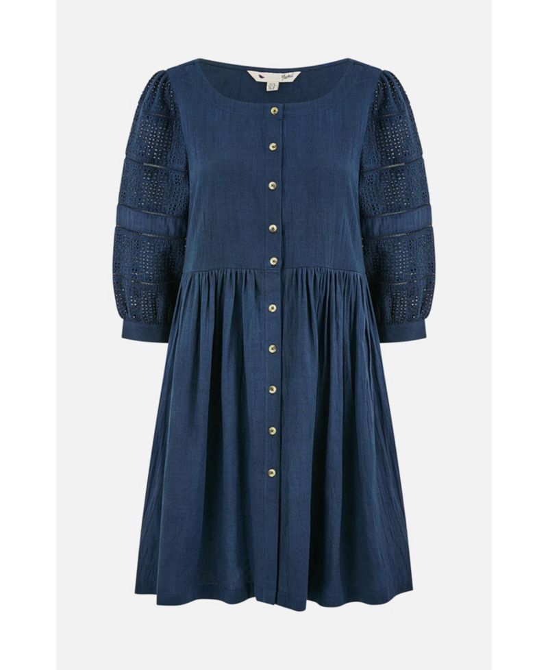 Women's Broderie Anglaise Puff Sleeve Dress
