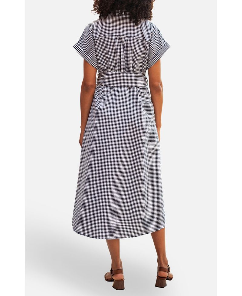 Women's Gingham Relaxed Shirt Dress