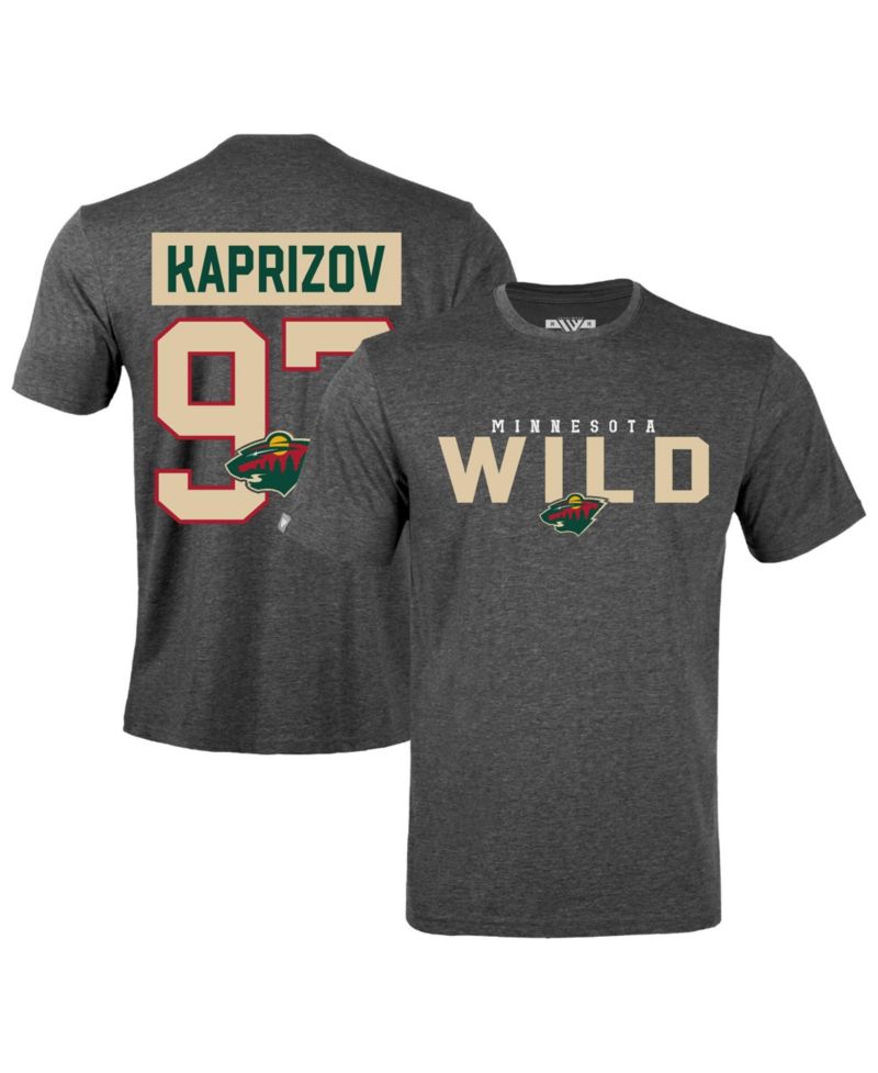 Men's Kirill Kaprizov Gray Minnesota Wild Richmond Name & Number T-Shirt