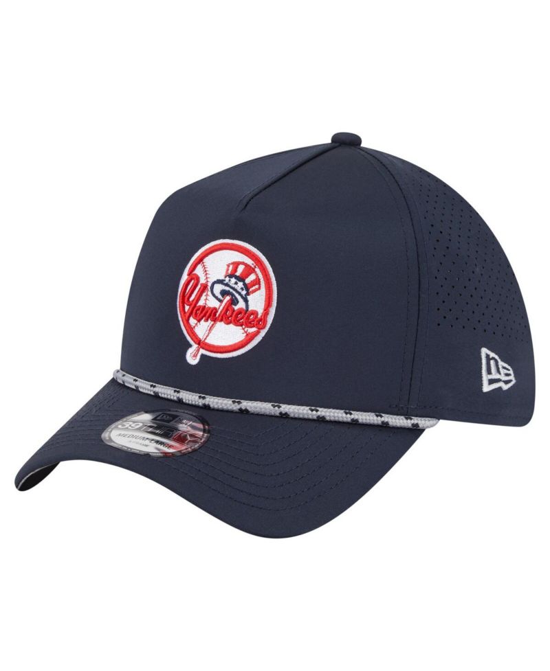 Men's Navy New York Yankees 39THIRTY A-Frame Perforated Flex Hat