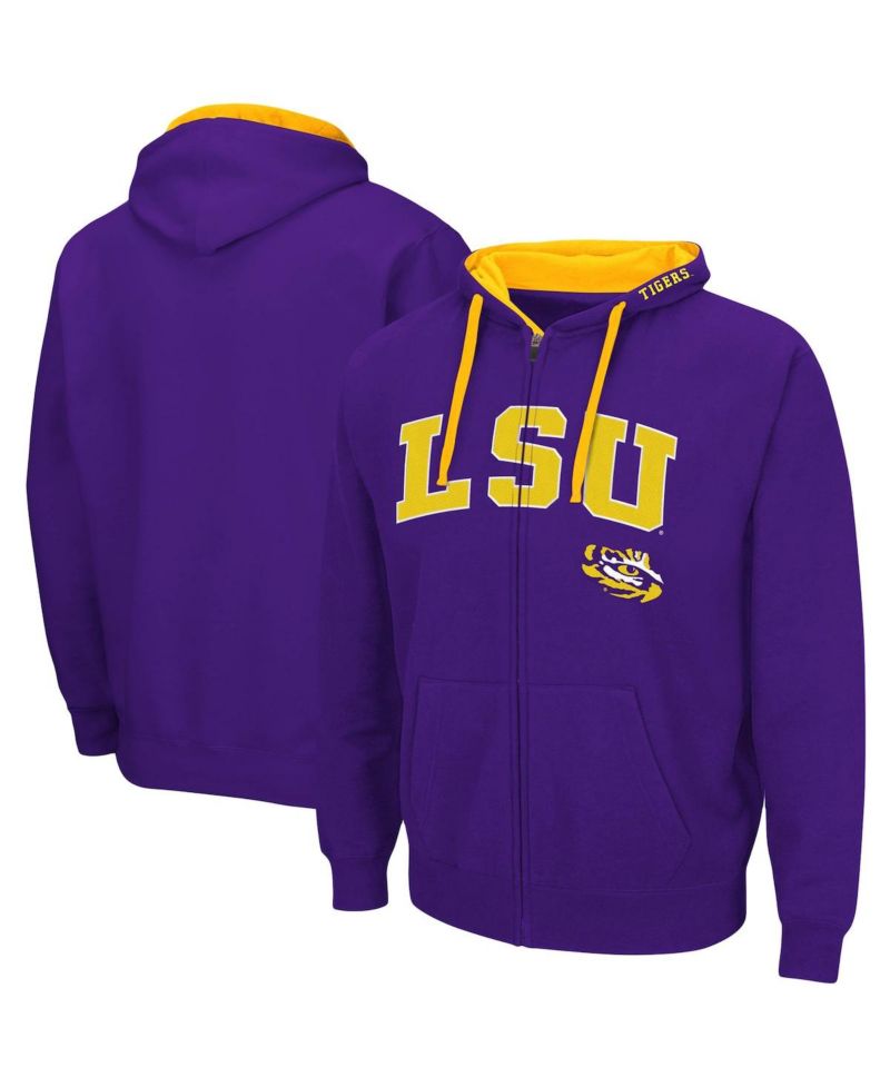 Men's Purple LSU Tigers Big and Tall Full-Zip Hoodie