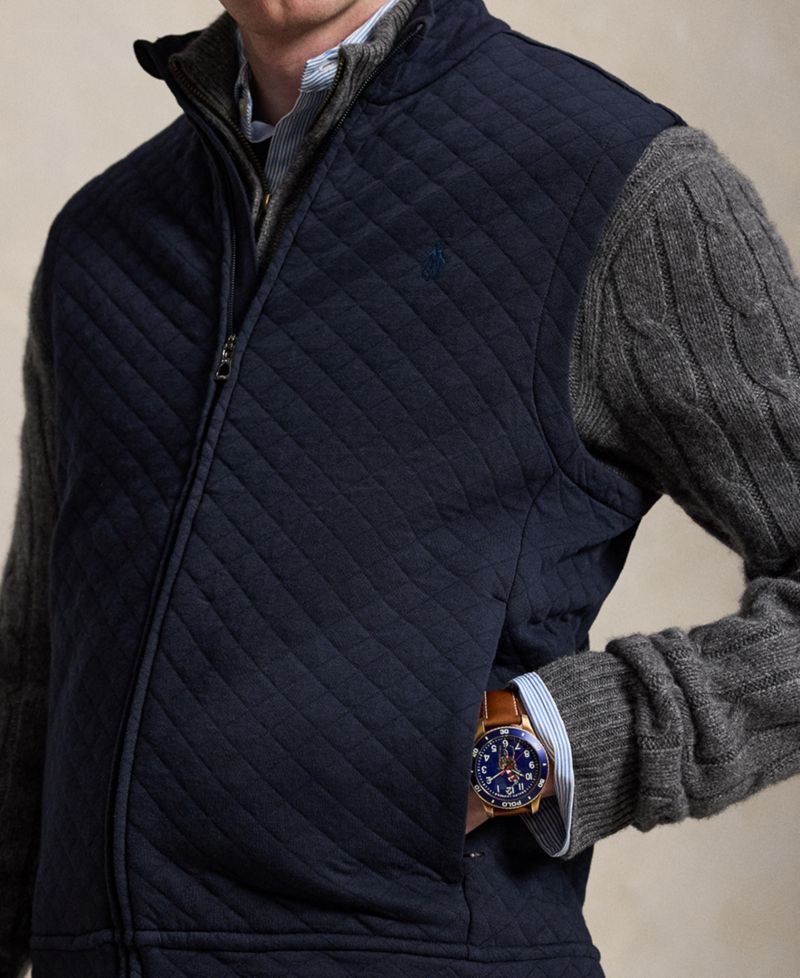 Men's Quilted Double-Knit Jersey Vest