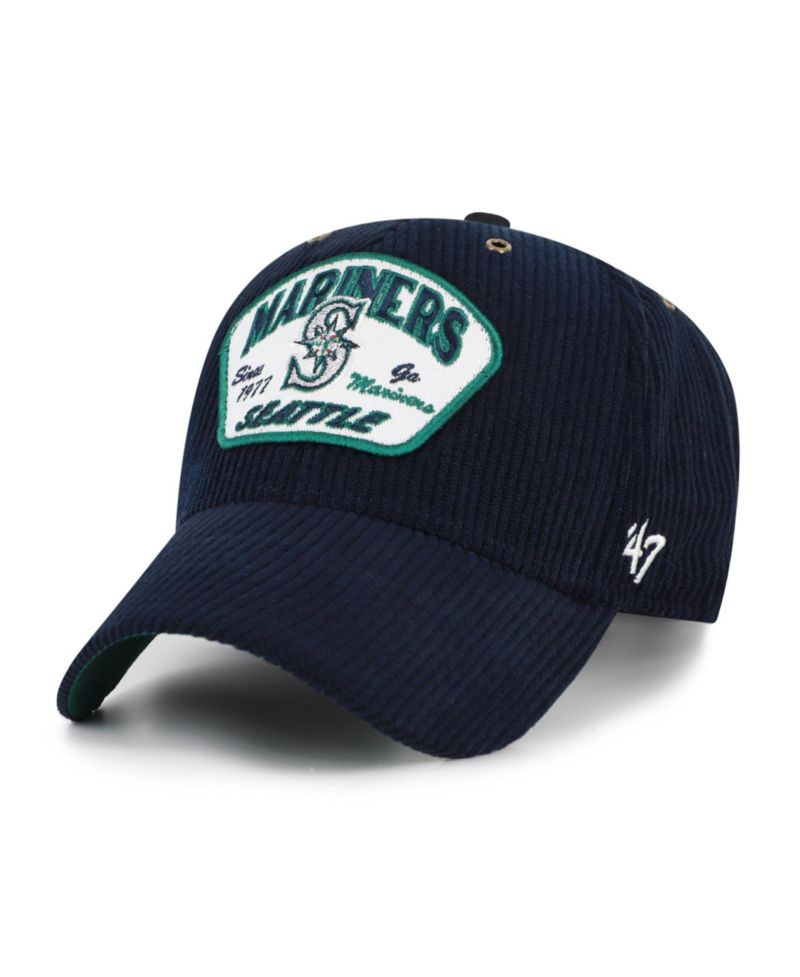 Men's Navy Seattle Mariners Accordia Corduroy MVP Adjustable Hat