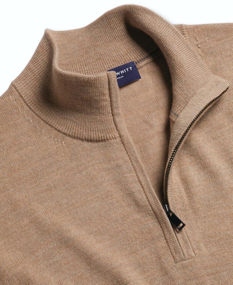 Men's Long-Sleeve Quarter-Zip Merino Wool Sweater