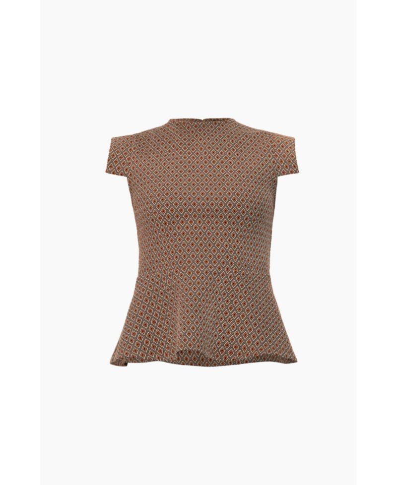 Women's Geometric Peplum Blouse