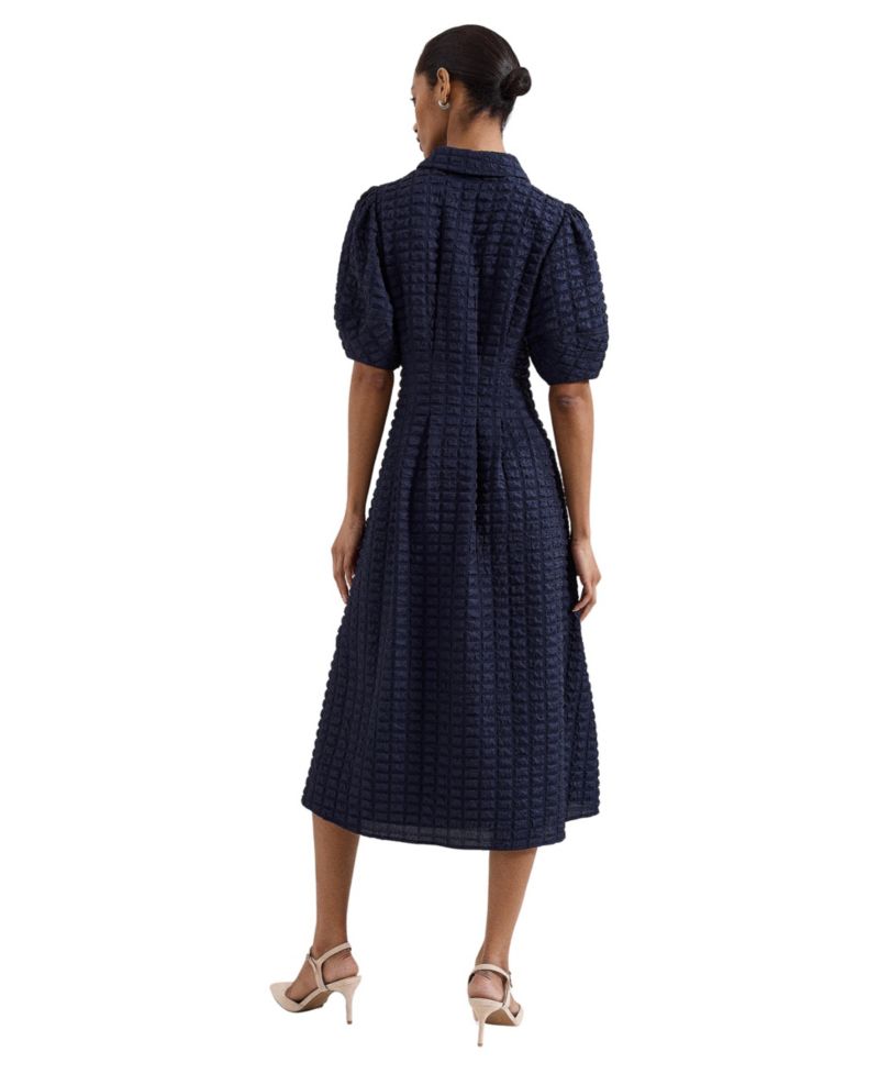 Women's Yasmine Collared Puff Sleeve Midi Dress