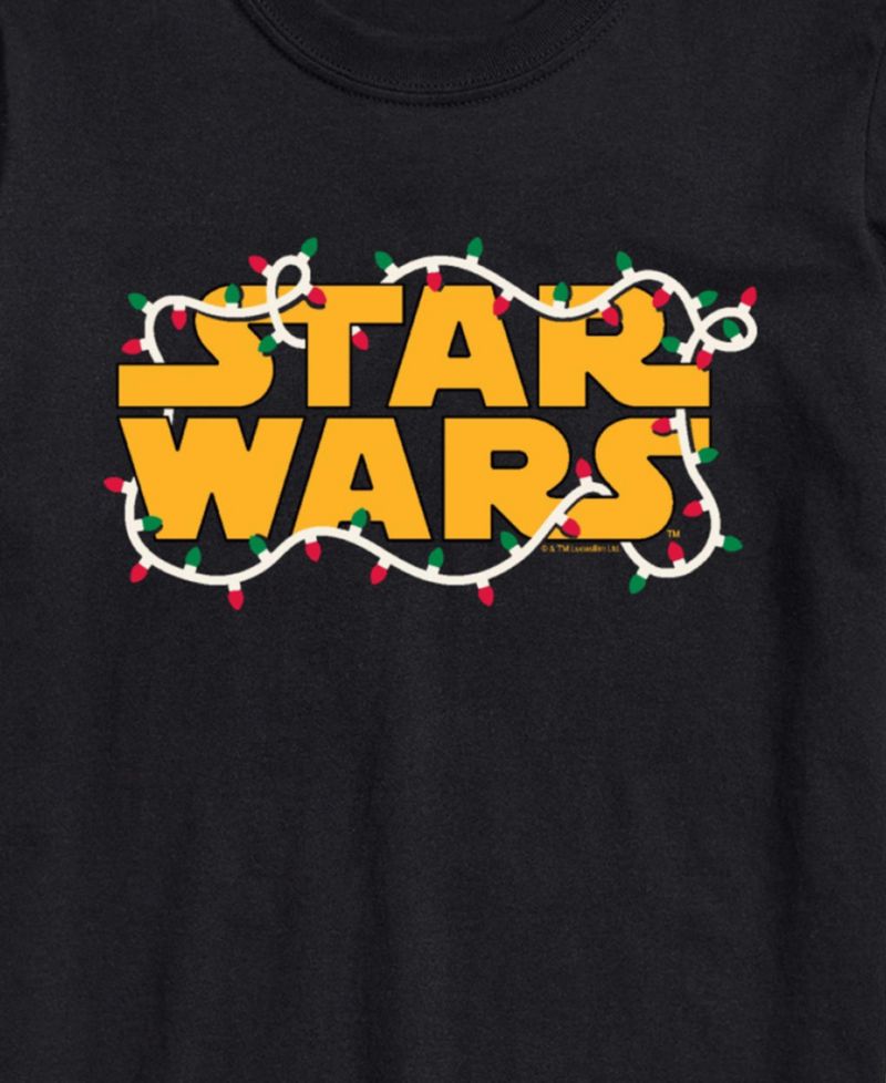 Men's Star Wars Christmas Lights Logo Short-Sleeve Graphic T-Shirt