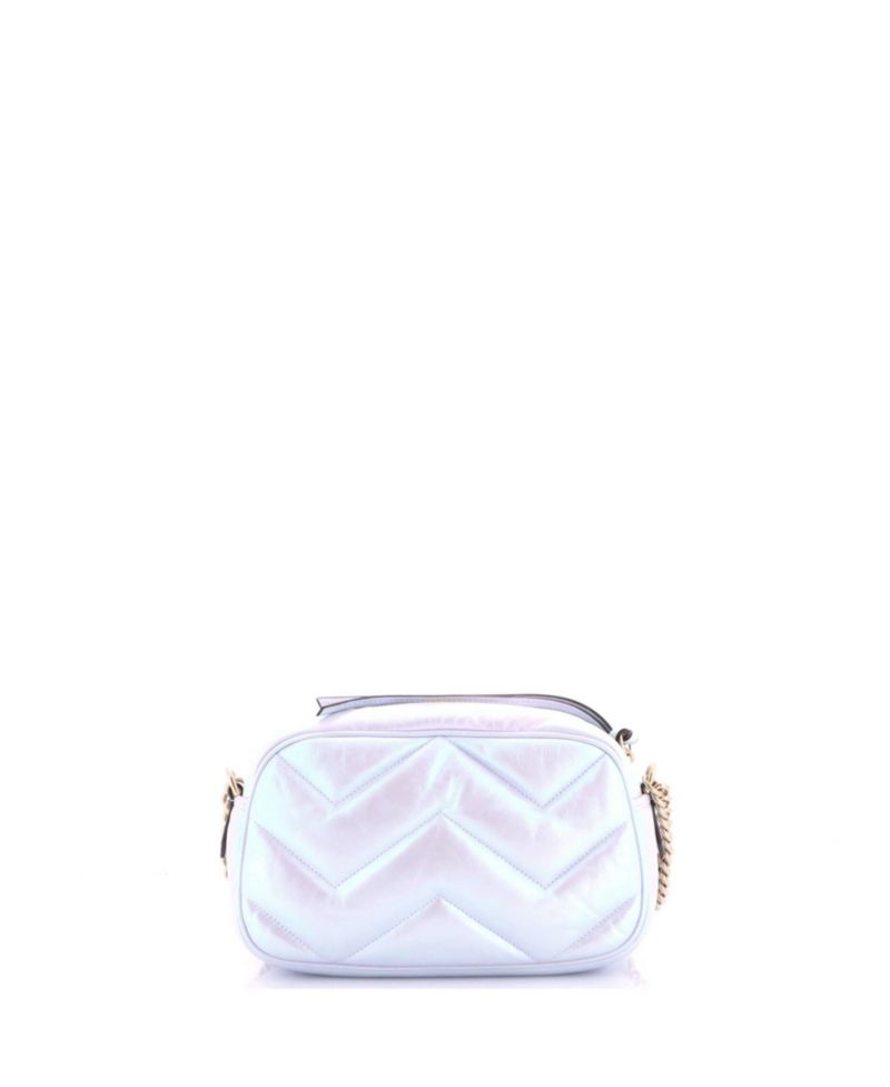 Small GG Marmont Shoulder Bag Chevron Iridescent Leather