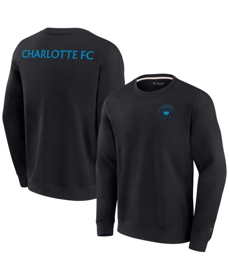 Men's and Women's Black Charlotte FC Super Soft Fleece Crew Sweatshirt