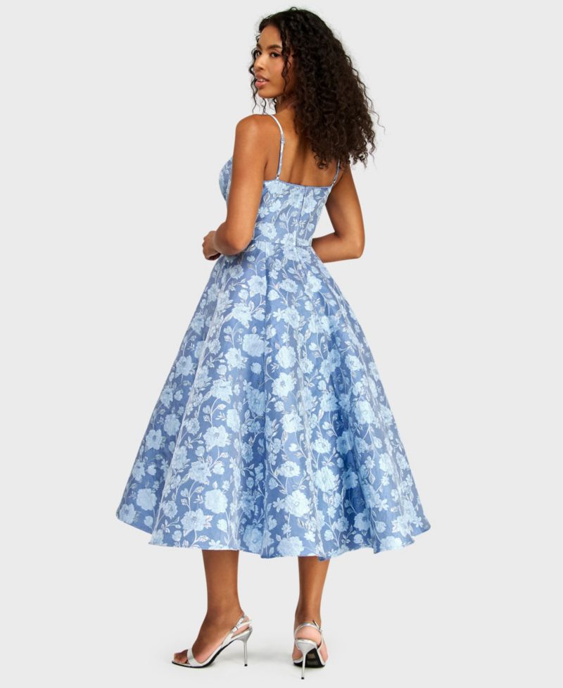 Juniors' Jacquard Midi Dress