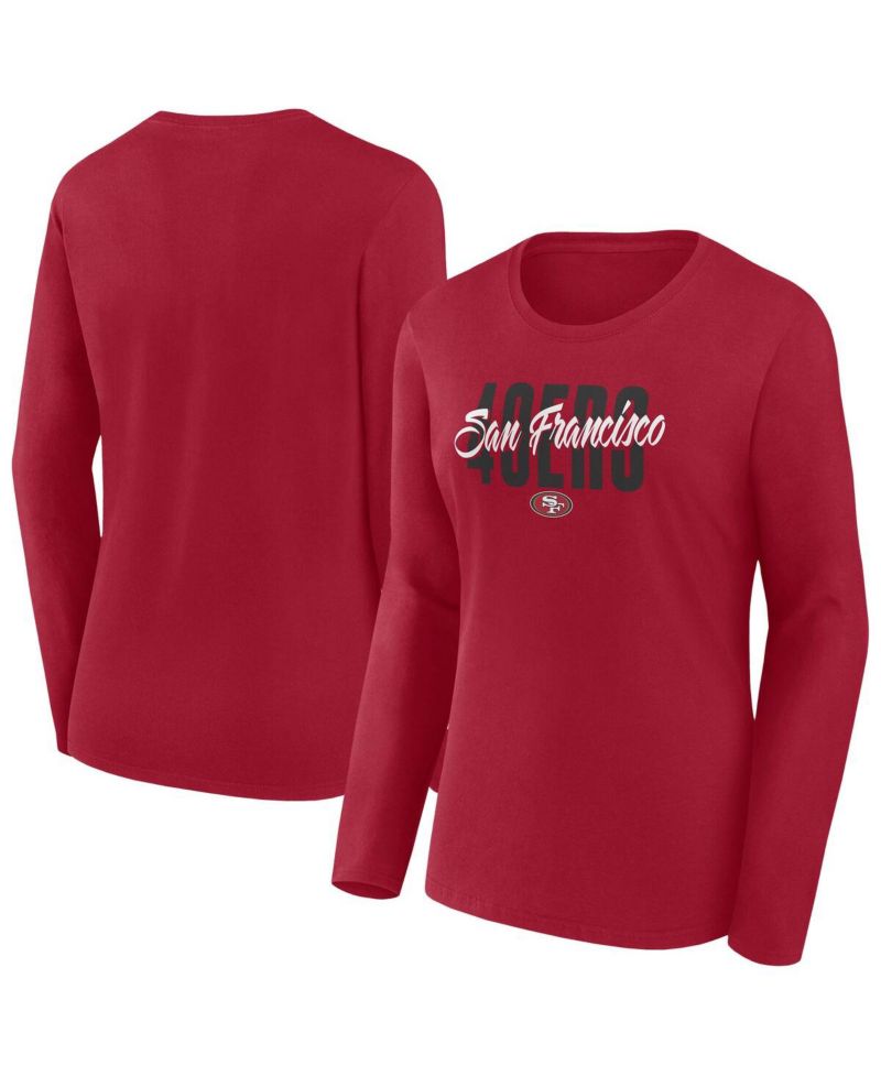 Women's Scarlet San Francisco 49ers Long Sleeve Scoop Neck T-Shirt